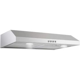 30 Inch Kitchen Under Cabinet Range Hood 500 CFM Stainless Steel 3-Speed (Option: silver)